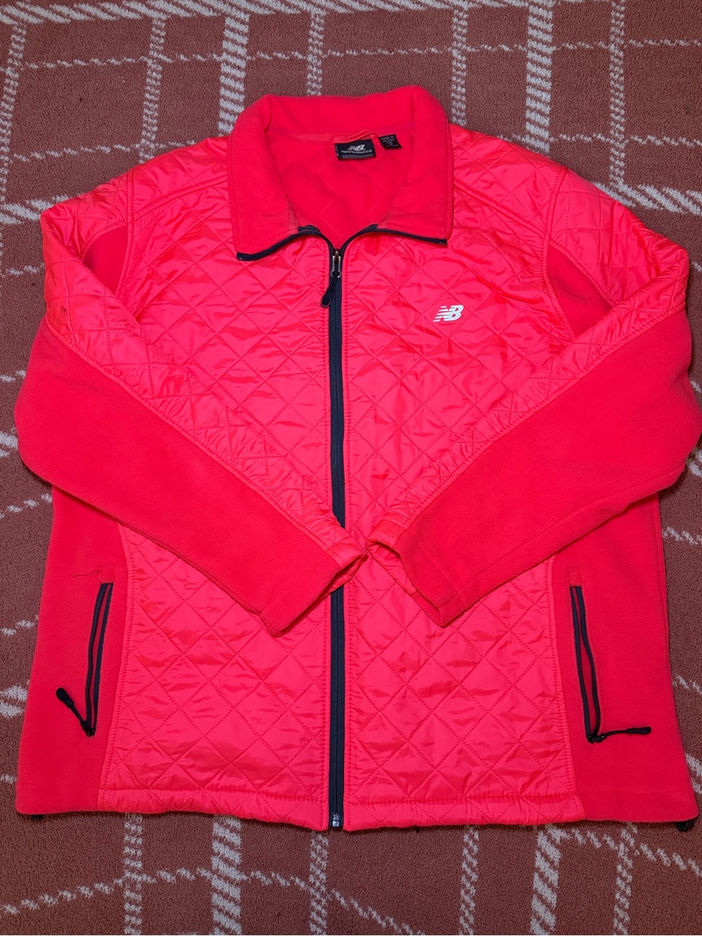 New Balance Women's Quilted Jacket in Bright Pink-Red